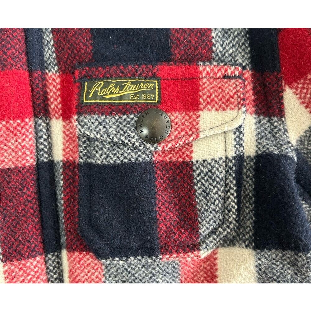 Polo Ralph Lauren Kids Boys Full Zip Wool Blend Jacket Coat Plaid Size 5 Preppy - Picture 3 of 8